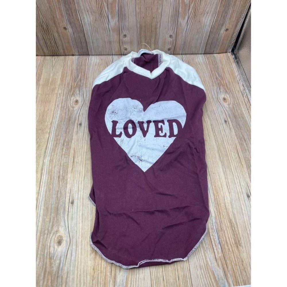Grayson Pup 'Loved' Raglan Dog Tee - Purple - M